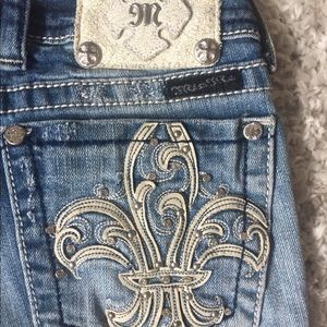 Miss Me Distressed Boot Cut Low Rise Jeans